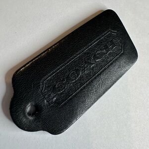 Coach Black Leather Travel Tag